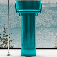Раковина Abber Kristall 45 AT2702Aquamarin Бирюзовая полиэфирная смола напольный
