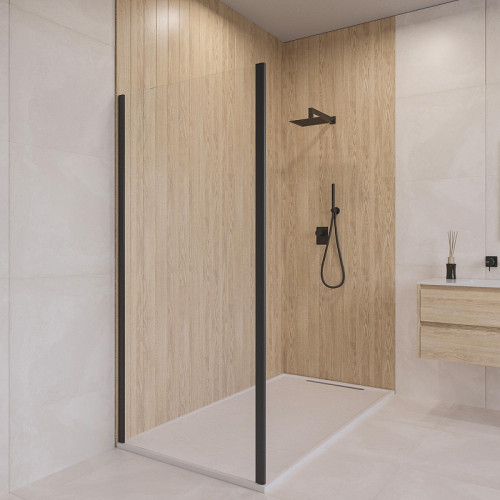 Душевая стенка RGW 120 352205512-14 профиль цвет Черный стекло прозрачное