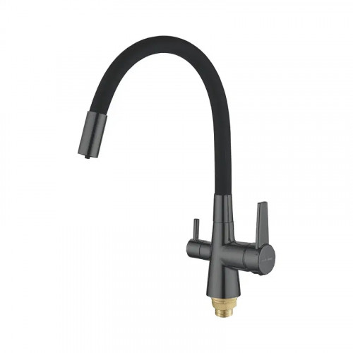 Смеситель для кухни Shevanik S668Y цвет Пепельный Черный