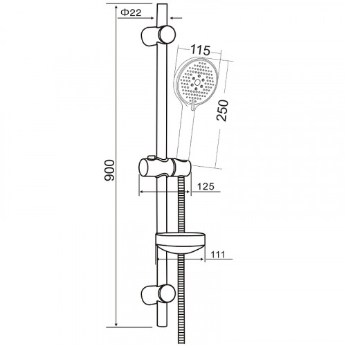 Душевой гарнитур Orange OS133cr Хром нержавеющая сталь на стену