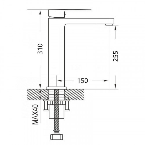 Смеситель для раковины D-Lin H111324-A цвет  Черный матовый