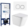 Комплект унитаза с инсталляцией WeltWasser BAMBERG 525 + GELBACH 043 MT-WT + BAMBERG WT 10000012804 цвет Белый матовый с сиденьем Микролифт и клавишей смыва цвет Белый