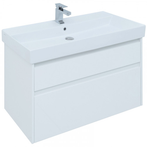 Тумба под раковину Aquanet Nova Lite 100 242581 подвесная Белая МДФ / ЛДСП