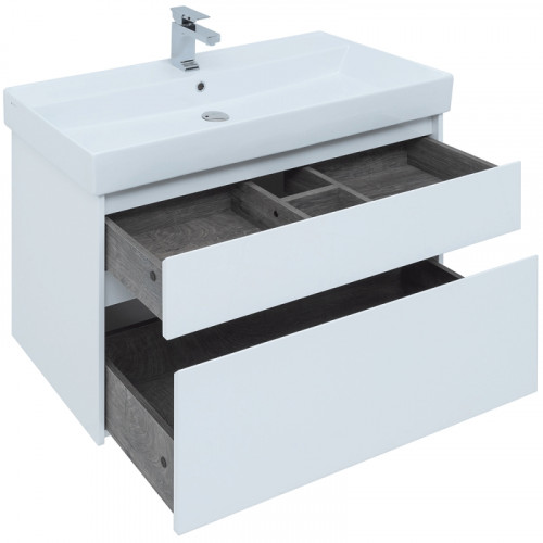 Тумба под раковину Aquanet Nova Lite 100 242581 подвесная Белая МДФ / ЛДСП