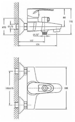 Смеситель для ванны D-Lin D130422 цвет  Хром