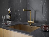 Смеситель для кухни Paulmark Skalen Sk213020-BG Брашированное золото