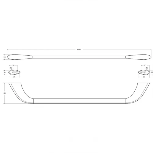 Полотенцедержатель Cezares Liner LINER-TH-60-GM Оружейная сталь