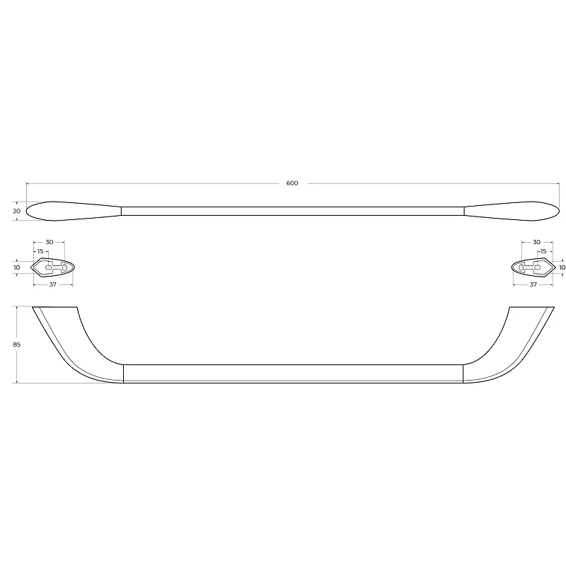 Полотенцедержатель Cezares Liner LINER-TH-60-GM Оружейная сталь