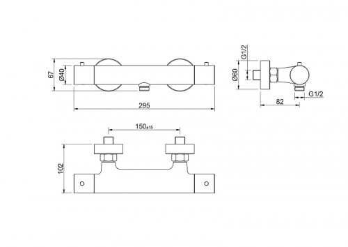 Смеситель для душа Aquatek Европа AQ1363BGM  с термостатом цвет Оружейная сталь