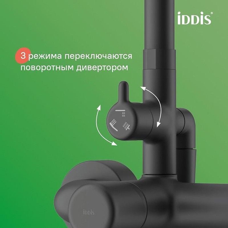 Душевая система Iddis Aiger AIGBL3Fi06 Черная матовая