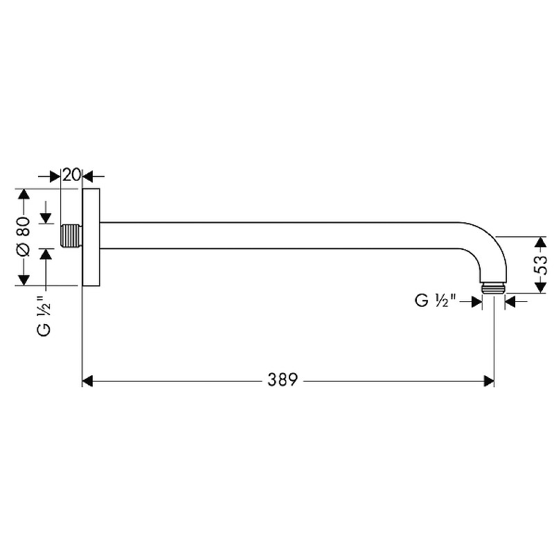 Кронштейн для верхнего душа Hansgrohe 27413990 Полированное золото латунь на стену