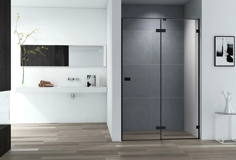 Душевая дверь Cezares Bellagio 120 BELLAGIO-B-12-120-C-NERO профиль Черный матовый стекло прозрачное