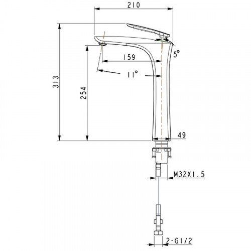 Смеситель для раковины Timo Helmi 4011/03F Черный