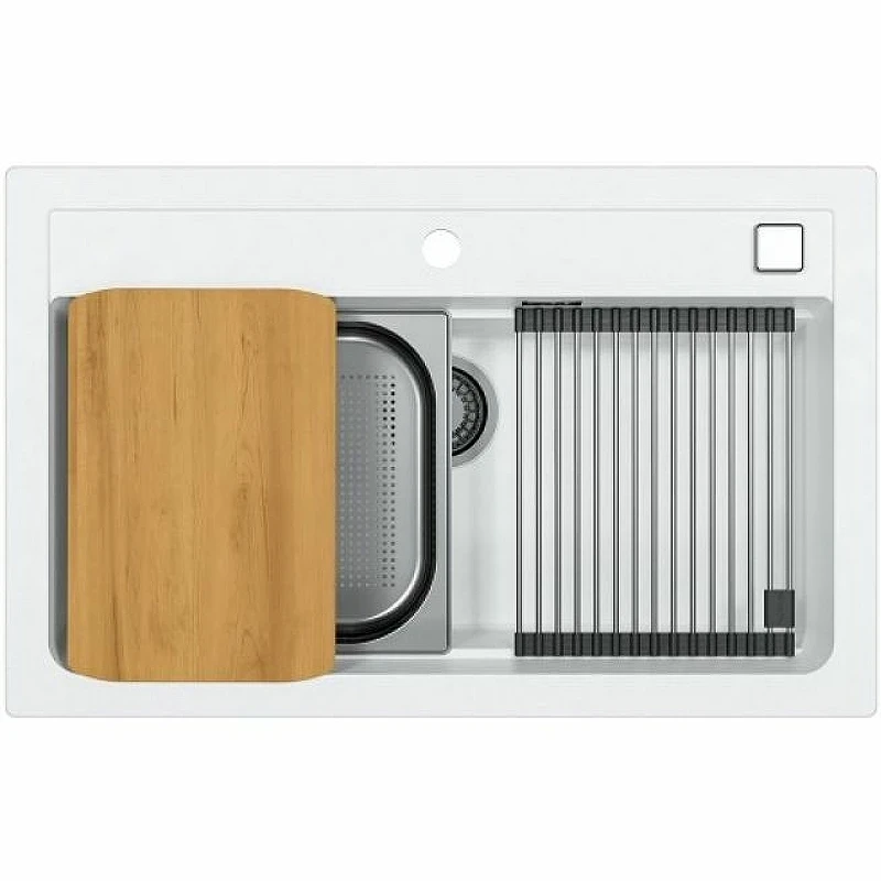 Кухонная мойка Alveus Granital Atrox 40 Arctic G11 790x500 1140443 Белая искусственный камень (литьевой мрамор) встраиваемая сверху, встраиваемая снизу
