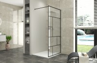 Душевая перегородка Bravat Black Line 90 BG090.6414B профиль Черный стекло прозрачное