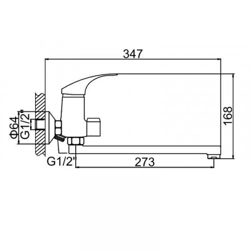 Смеситель для ванны Ledeme H36 2236L универсальный Хром латунь на стену