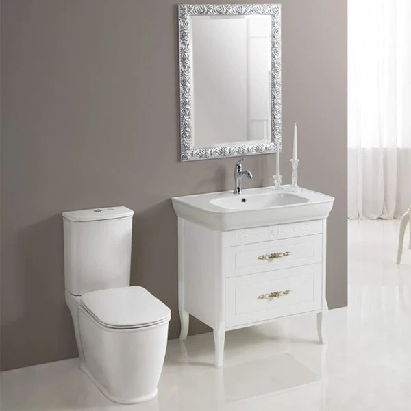Тумба под раковину BelBagno Prado 80 резные ручки Bianco Laccato Lucido МДФ / ЛДСП