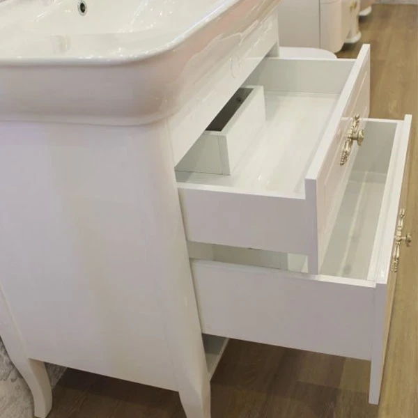 Тумба под раковину BelBagno Prado 80 резные ручки Bianco Laccato Lucido МДФ / ЛДСП