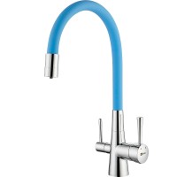 Смеситель для кухни Lemark Comfort LM3075C-SkyBlue Хром Голубой латунь