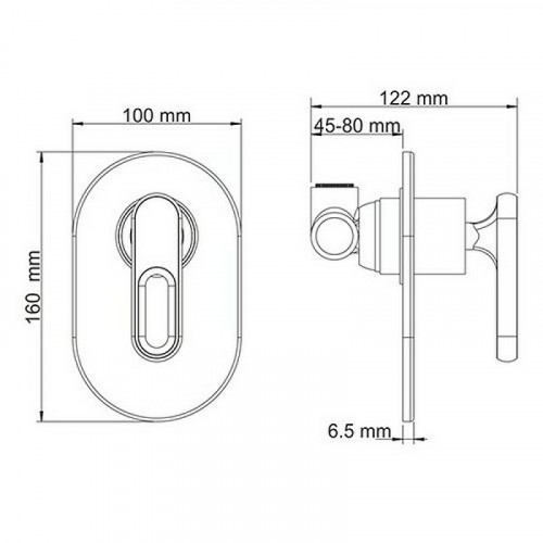 Смеситель для душа WasserKRAFT Kammel 1851 Хром латунь встраиваемый
