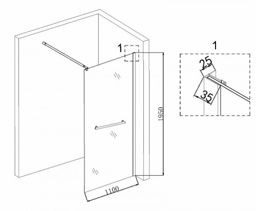 Душевая перегородка Niagara Nova 110 NG-661-11 профиль Хром стекло прозрачное