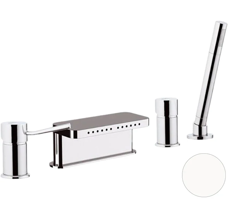 Смеситель на борт ванны Remer Minimal N06317MMBO цвет Белый матовый