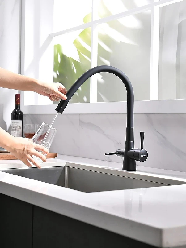 Смеситель для кухни Lemark Comfort LM3075BL085 Черный матовый латунь