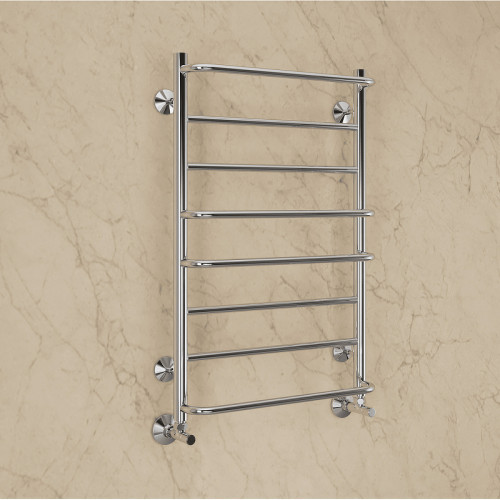 Водяной полотенцесушитель Terminus Евромикс П8 500x800 4670078530165 Хром, нижнее подключение, G 1/2" ВР нержавеющая сталь