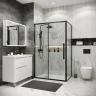 Душевая стенка Grossman Cosmo 80 200.K33.02.80.21.00 профиль Черный матовый стекло прозрачное