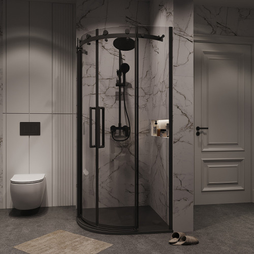 Душевой уголок Grossman Classic 100х100 301.K33.04.1010.21.00 профиль Черный матовый стекло прозрачное