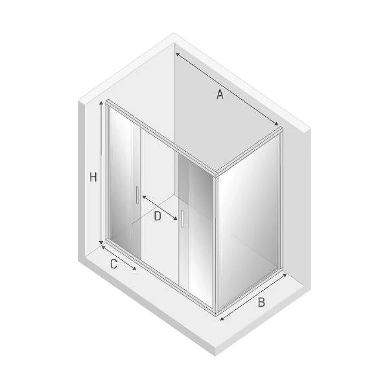 Душевое ограждение New Trendy NEW CORRINA Chrome x170 D-0186A/D-0079B