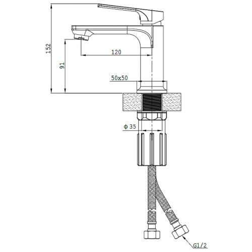 Смеситель для раковины Splenka S30.10.06 Черный матовый латунь