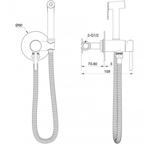 Гигиенический душ со смесителем Wonzon &amp; Woghand Stick WW-88829902-CR цвет Хром