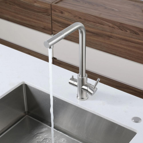 Смеситель для кухни GranFest Z-5421 цвет Нержавеющая сталь