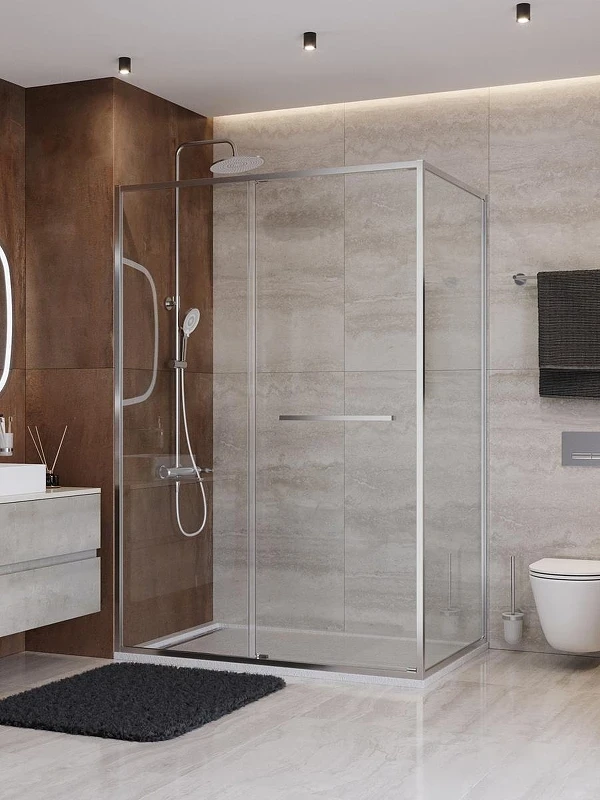 Душевой уголок Cezares Lux 140x100 LUX-AH-FS-11-140/100-C-CR профиль Хром стекло прозрачное