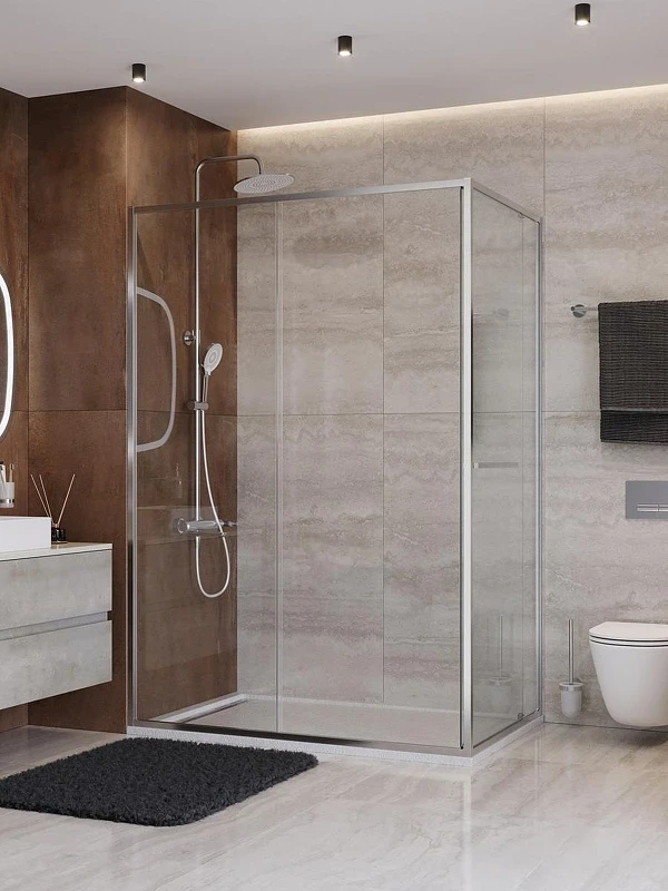 Душевой уголок Cezares Lux 140x100 LUX-AH-FS-11-140/100-C-CR профиль Хром стекло прозрачное