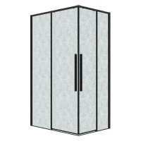 Душевой уголок Grossman Galaxy 120x70 L 300.K33.01.70R12L.21.02 профиль Черный матовый стекло шиншилла