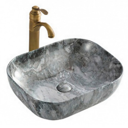 Раковина-чаша CeramaLux 50 K397G124 Серая фаянс накладная