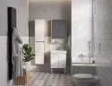 Тумба под раковину Aquaton Сканди Doors 55 1A278801SDB20 Белый глянец, Дуб верона МДФ / ЛДСП