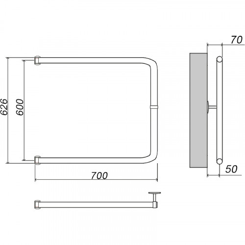 Водяной полотенцесушитель Grota Modesto 60х70 Хром нержавеющая сталь