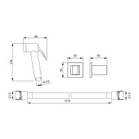 Гигиенический душ Timo SG-3054/03 Черный матовый латунь на стену