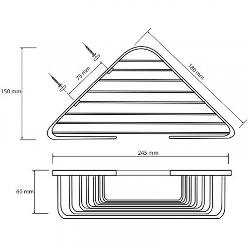 Полка корзина Bemeta Cytro 102308122 угловая Хром
