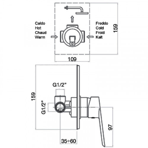 Смеситель для душа Webert Sax Evolution SE860101015 Хром встраиваемый