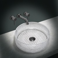 Раковина-чаша Vincea 40 VBS-5GL01 прозрачная стекло накладная