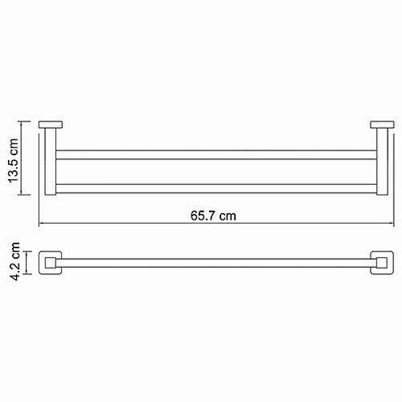Полотенцедержатель WasserKRAFT Lippe K-6540 двойной Хром
