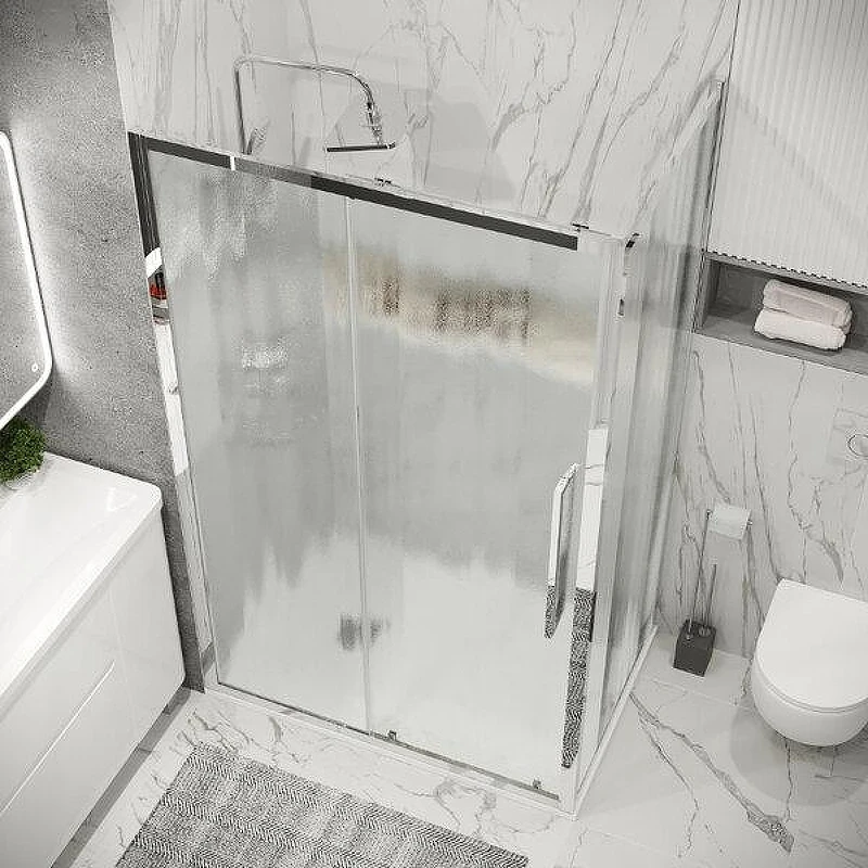 Душевой уголок Grossman Cosmo 130x100 L 120.K33.02.1310.10.02 профиль Хром стекло шиншилла