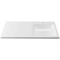 Раковина Grossman Madera Камилла 110 R 1101032 с местом под стиральную машину Белая искусственный камень (литьевой мрамор) с местом под стиральную машину, подвесная, полувстраиваемая