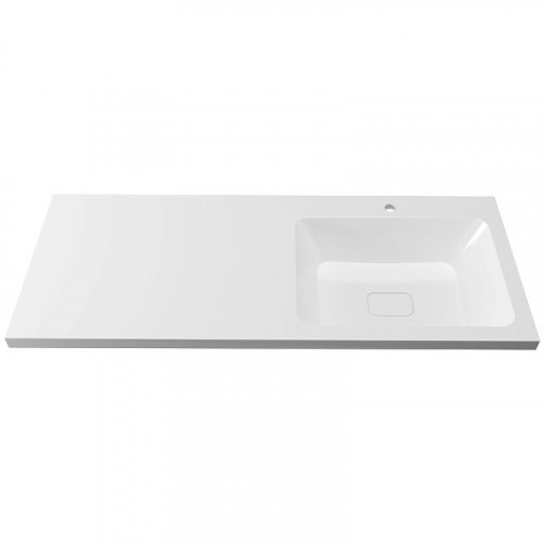 Раковина Grossman Madera Камилла 110 R 1101032 с местом под стиральную машину Белая искусственный камень (литьевой мрамор) с местом под стиральную машину, подвесная, полувстраиваемая