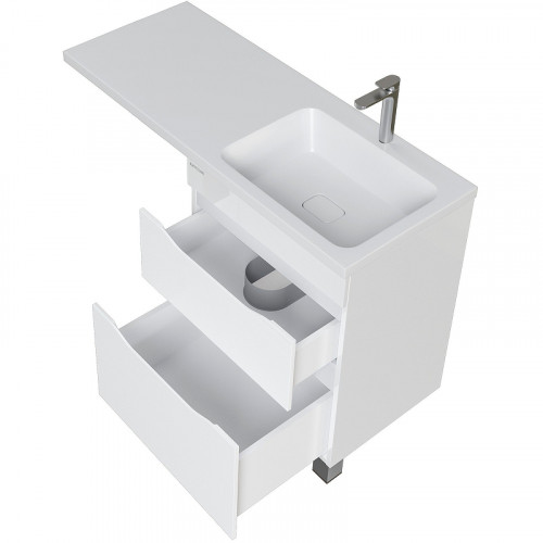 Раковина Grossman Madera Камилла 110 R 1101032 с местом под стиральную машину Белая искусственный камень (литьевой мрамор) с местом под стиральную машину, подвесная, полувстраиваемая