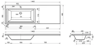 Раковина Style Line Эстет Даллас 140 L СС-00002220 с местом под стиральную машину Белая